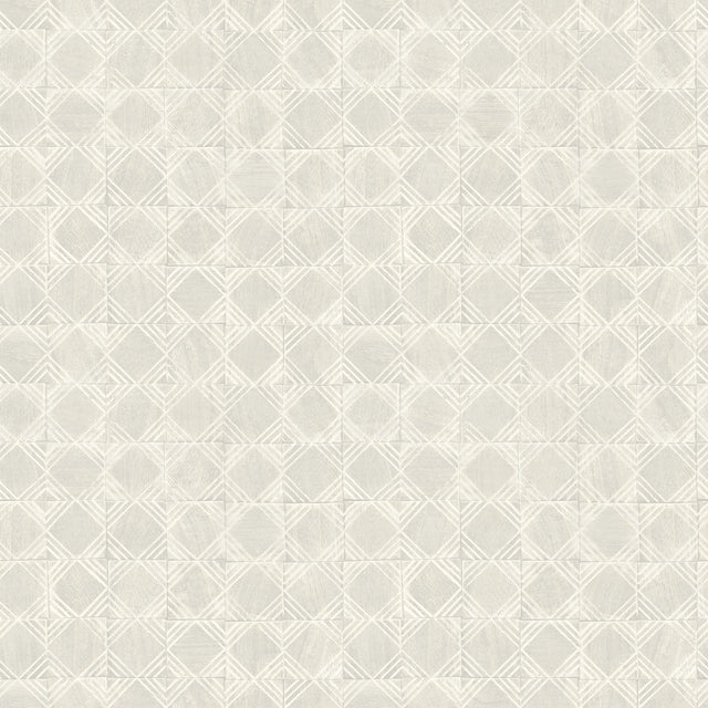 Button Block Light Grey Geometric Wallpaper with Farmhouse Geometric Pattern - Chesapeake 3125-72309