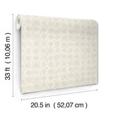 Button Block Light Grey Geometric Wallpaper with Farmhouse Geometric Pattern - Chesapeake 3125-72309