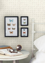 Button Block Light Grey Geometric Wallpaper with Farmhouse Geometric Pattern - Chesapeake 3125-72309