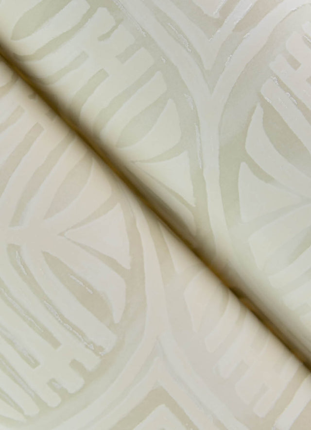 Sandee Dove Medallion Neutral Wallpaper with Modern Graphic Medallions - Chesapeake 3125-72311