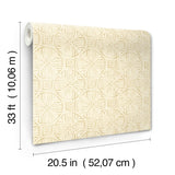 Sandee Butter Medallion Wallpaper with Modern Graphic Medallions - Chesapeake 3125-72312