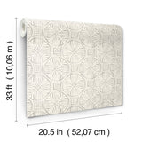 Sandee Grey Medallion Wallpaper with Modern Graphic Medallions - Chesapeake 3125-72313