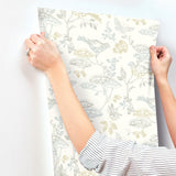 Malmo Multicolor Trail Wallpaper with Birds Farmhouse Sure Strip - Chesapeake 3125-72318