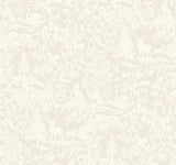Alrick Dove Forest Venture Wallpaper with Woodland Animal Silhouette in Off-White - Brewster 3125-72320