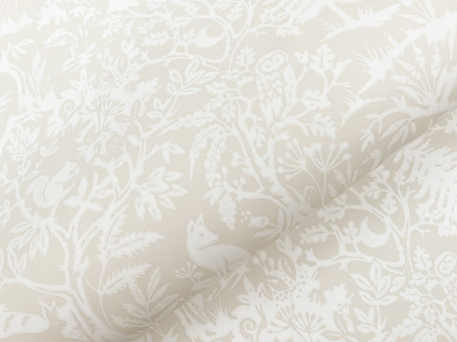 Alrick Dove Forest Venture Wallpaper with Woodland Animal Silhouette in Off-White - Brewster 3125-72320