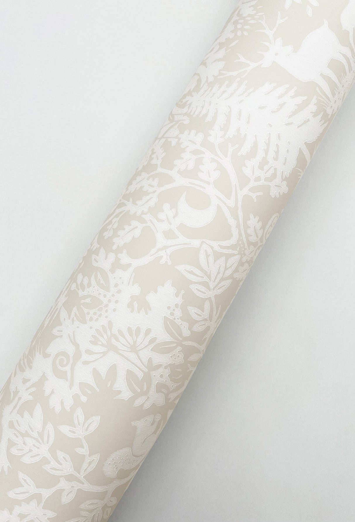 Alrick Dove Forest Venture Wallpaper with Woodland Animal Silhouette in Off-White - Brewster 3125-72320