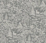 Alrick Charcoal Forest Venture Wallpaper with Woodland Animals Motif - Chesapeake 3125-72321