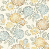 Zalipie Apricot Floral Trail Wallpaper with Bohemian Botanical Flower Motif - Brewster 3125-72326