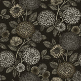 Zalipie Black Floral Trail Wallpaper with Botanical Flower Motif - Chesapeake 3125-72327