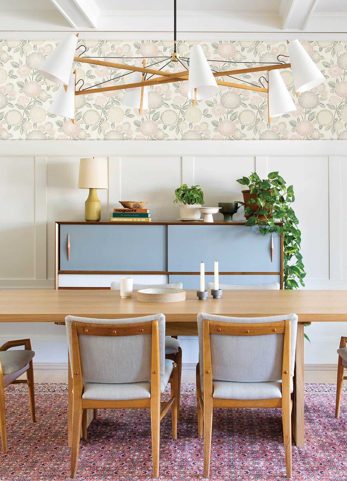 Zalipie Blush Floral Trail Wallpaper with Botanical Floral Motif, Bohemian Style - Chesapeake 3125-72329
