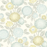 Zalipie Lime Floral Trail Wallpaper with Botanical Flowers Motif - Chesapeake 3125-72330