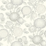 Zalipie Grey Floral Trail Wallpaper with Botanical Flowers Motif - Chesapeake 3125-72331
