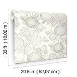 Zalipie Grey Floral Trail Wallpaper with Botanical Flowers Motif - Chesapeake 3125-72331