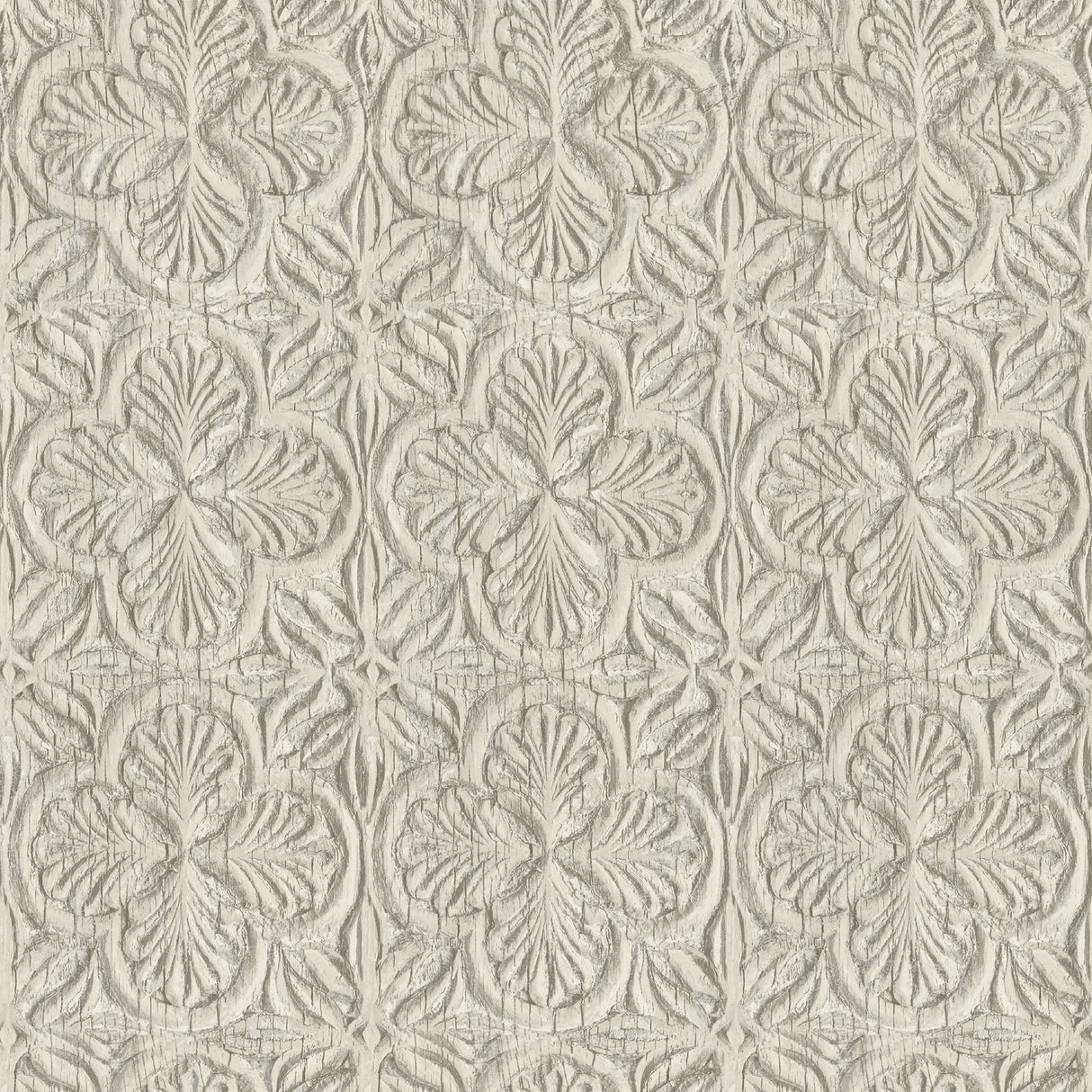 Karachi Taupe Wooden Damask Wallpaper with Farmhouse Wooden Damask Pattern - Chesapeake 3125-72336