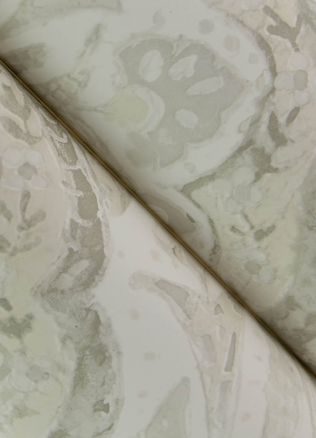 Mimir Dove Quilted Damask Wallpaper with Quilted Damask Botanical Motif - Chesapeake 3125-72339