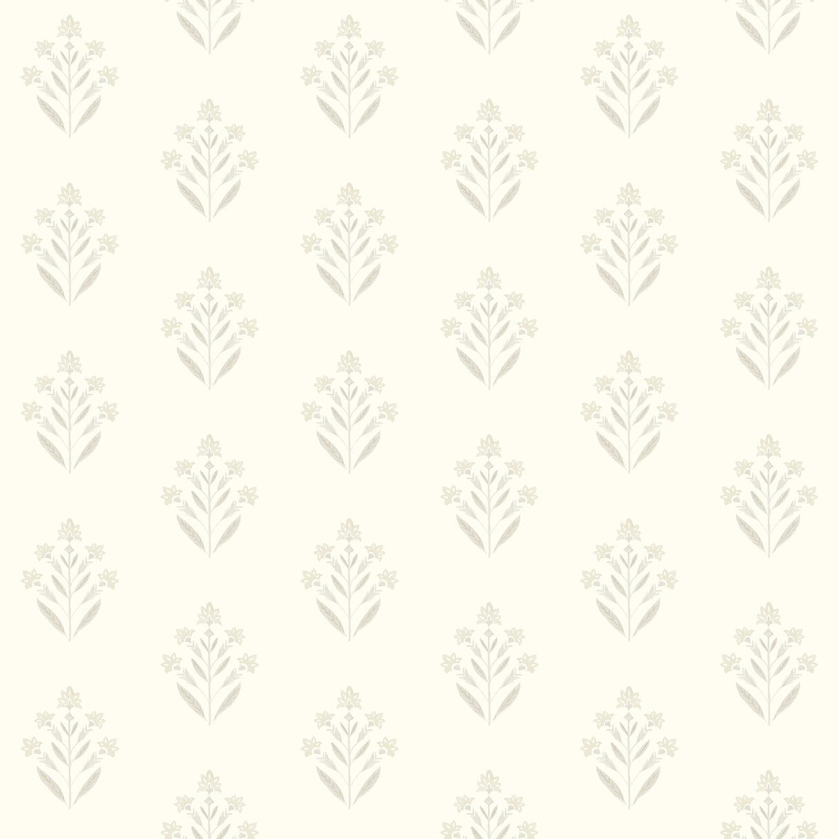Kova Dove Floral Crest Wallpaper with Farmhouse Botanical Flower Motif - Chesapeake 3125-72349