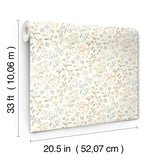 Tarragon Pastel Dainty Meadow Wallpaper with Botanical Flowers Motif - Chesapeake 3125-72353