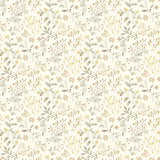 Tarragon Honey Dainty Meadow Wallpaper with Botanical Floral Motif - Chesapeake 3125-72354