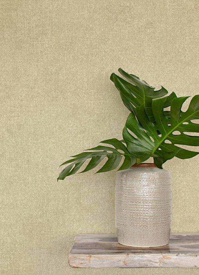 Homespun Light Brown Textured Wallpaper with Fabric Textures Motif - Chesapeake 3125-72358