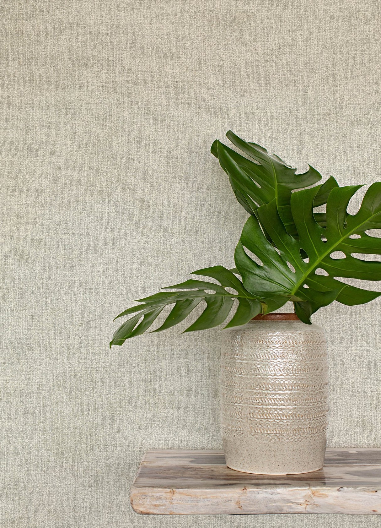 Homespun Grey Textured Wallpaper with Fabric Texture Motif - Chesapeake 3125-72360