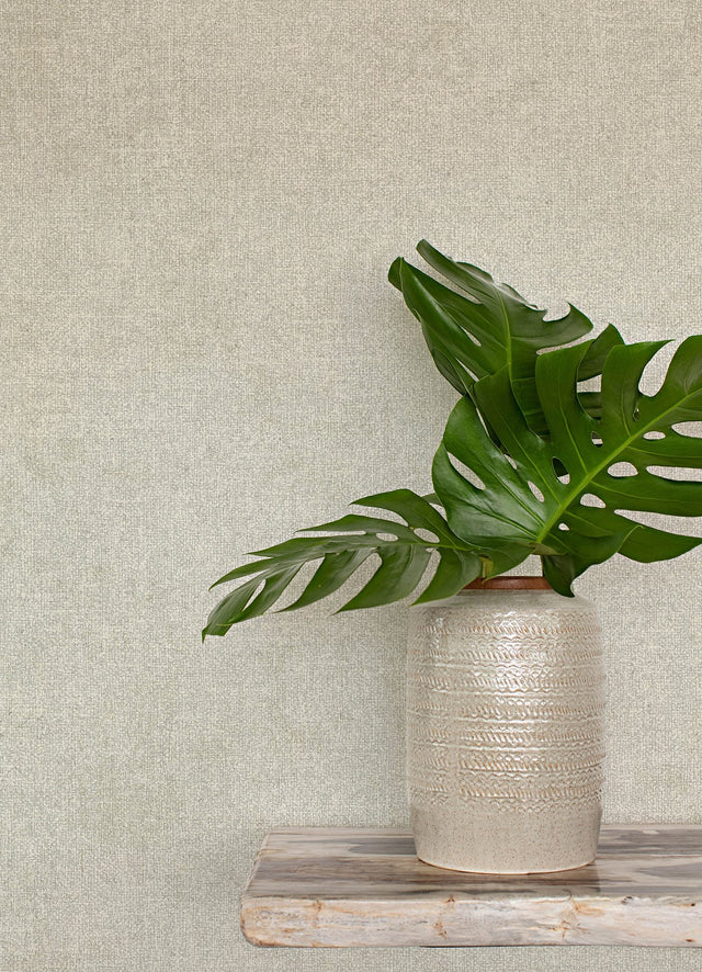 Homespun Grey Textured Wallpaper with Fabric Texture Motif - Chesapeake 3125-72360