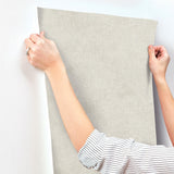 Homespun Grey Textured Wallpaper with Fabric Texture Motif - Chesapeake 3125-72360