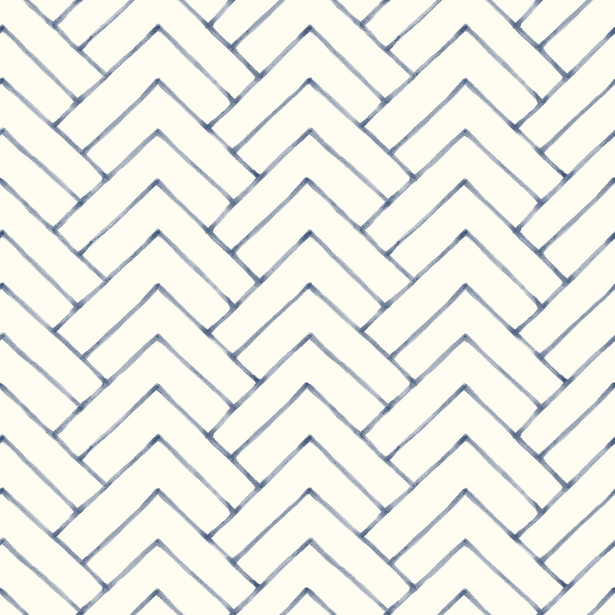 Oswin Navy Tiered Herringbone Wallpaper with Farmhouse Chevron Graphics - Chesapeake 3125-72363