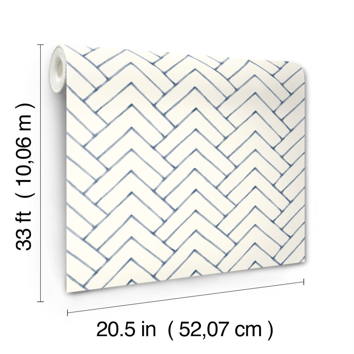 Oswin Navy Tiered Herringbone Wallpaper with Farmhouse Chevron Graphics - Chesapeake 3125-72363