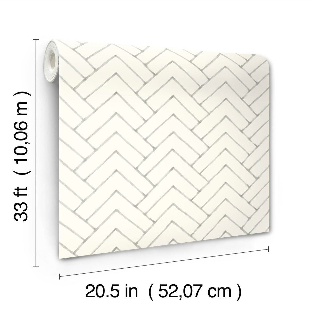 Oswin Grey Tiered Herringbone Wallpaper with Farmhouse Chevron Pattern - Chesapeake 3125-72364