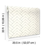 Oswin Grey Tiered Herringbone Wallpaper with Farmhouse Chevron Pattern - Chesapeake 3125-72364