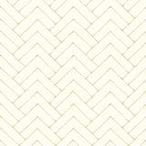 Oswin Light Yellow Tiered Herringbone Wallpaper with Chevron Graphics in Farmhouse Style - Chesapeake 3125-72365