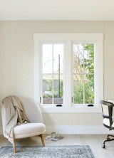 Oswin Light Yellow Tiered Herringbone Wallpaper with Chevron Graphics in Farmhouse Style - Chesapeake 3125-72365