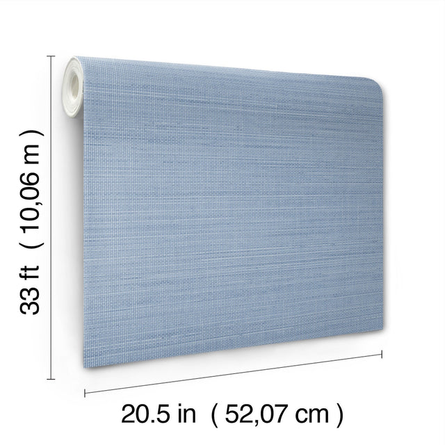 Spinnaker Denim Netting Wallpaper with Fabric Texture Pattern, Transitional Style - Chesapeake 3125-72367