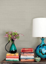 Spinnaker Charcoal Netting Wallpaper with Fabric Texture Pattern - Chesapeake 3125-72368
