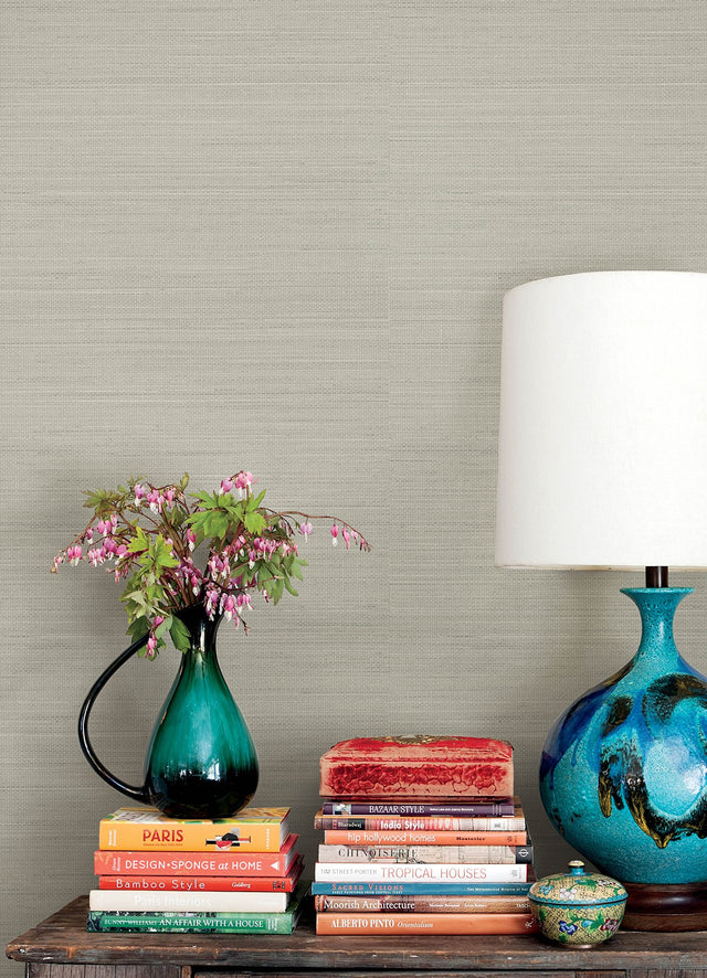 Spinnaker Charcoal Netting Wallpaper with Fabric Texture Pattern - Chesapeake 3125-72368