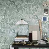 Indigo Garden Mineral by Boråstapeter Scenic Landscape Wallpaper – Schumacher 3131