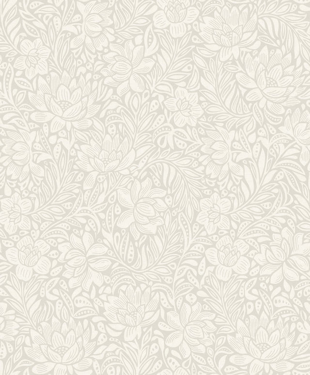 Zahara Light Grey Floral Wallpaper