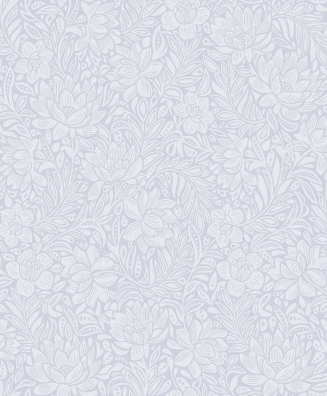 Zahara Periwinkle Floral Wallpaper