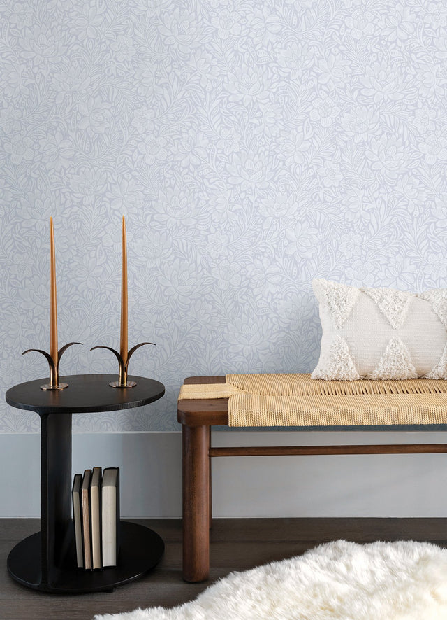 Zahara Periwinkle Floral Wallpaper