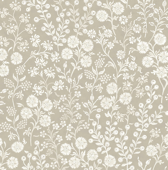 Liana Taupe Trail Wallpaper