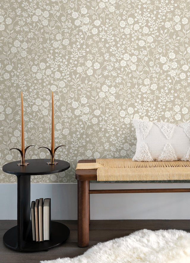 Liana Taupe Trail Wallpaper