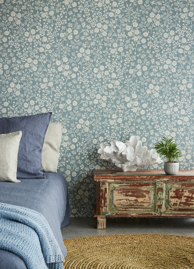 Liana Teal Trail Wallpaper