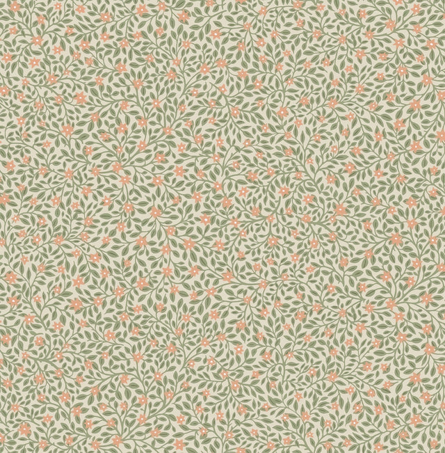 Marguerite Light Green Floral Wallpaper