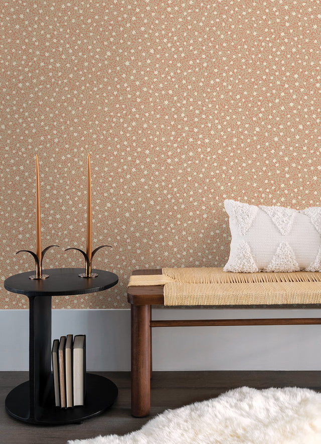 Marguerite Rose Floral Wallpaper