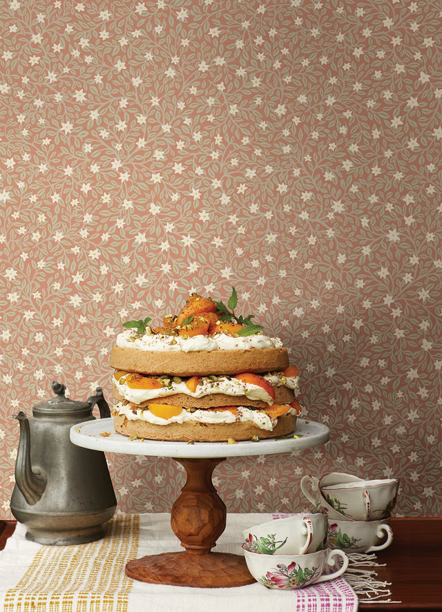 Marguerite Rose Floral Wallpaper