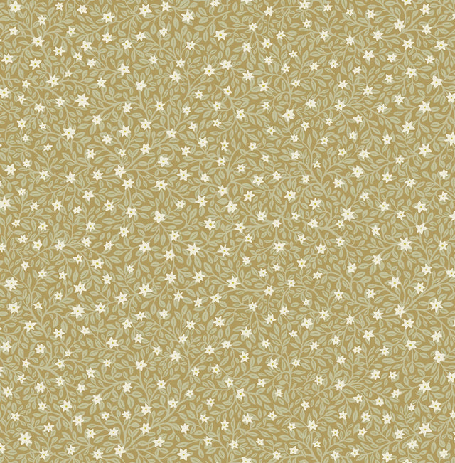 Marguerite Chartreuse Floral Wallpaper