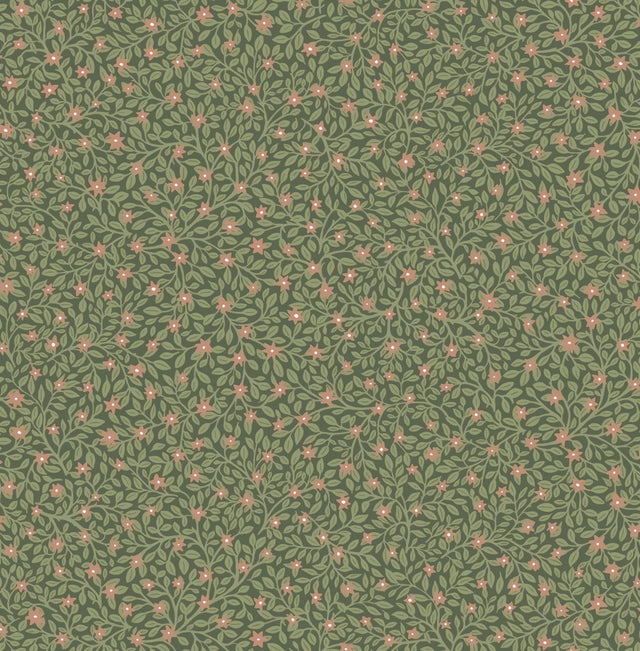 Marguerite Green Floral Wallpaper