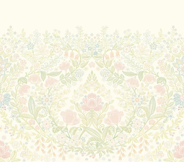 Pastel Whimsical Flowers Nature Wall Mural - Eijffinger EJ316080