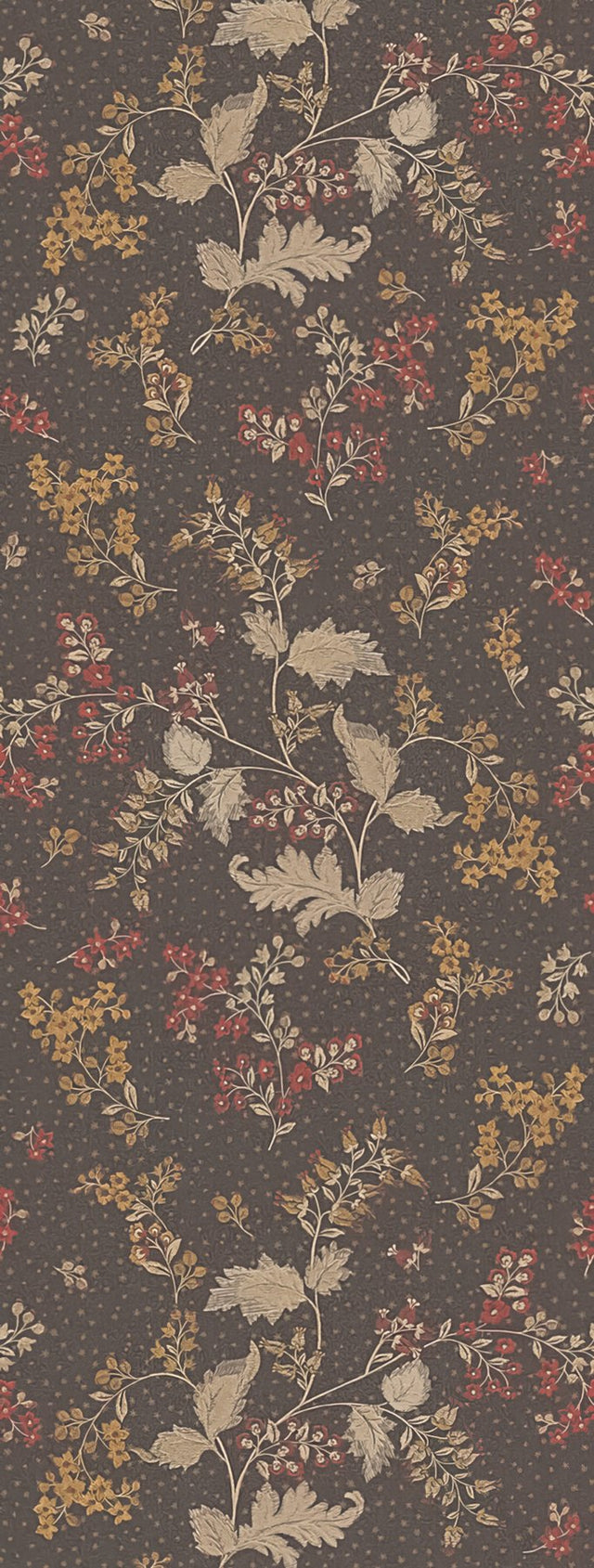 Gran Broderies Chocolate Floral Wall Mural, Farmhouse Nature Style - Eijffinger EJ316083