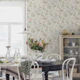 Folklore Ivory and Multi by Boråstapeter Scandinavian Floral Wallpaper – Schumacher 3261